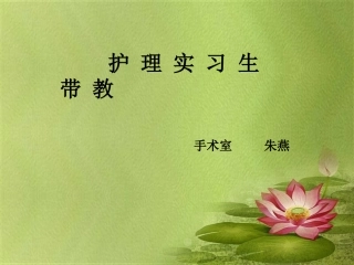 实习生带教概述PPT培训课件