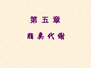 生物化学脂代谢PPT培训课件