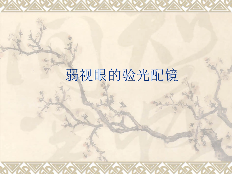 弱视的验光配镜PPT培训课件_第1页