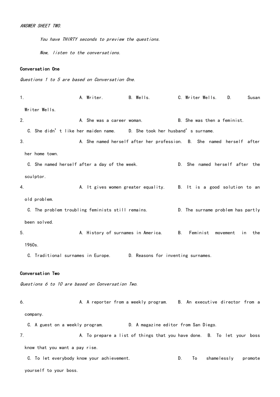 2024年专四真题打印版_第2页