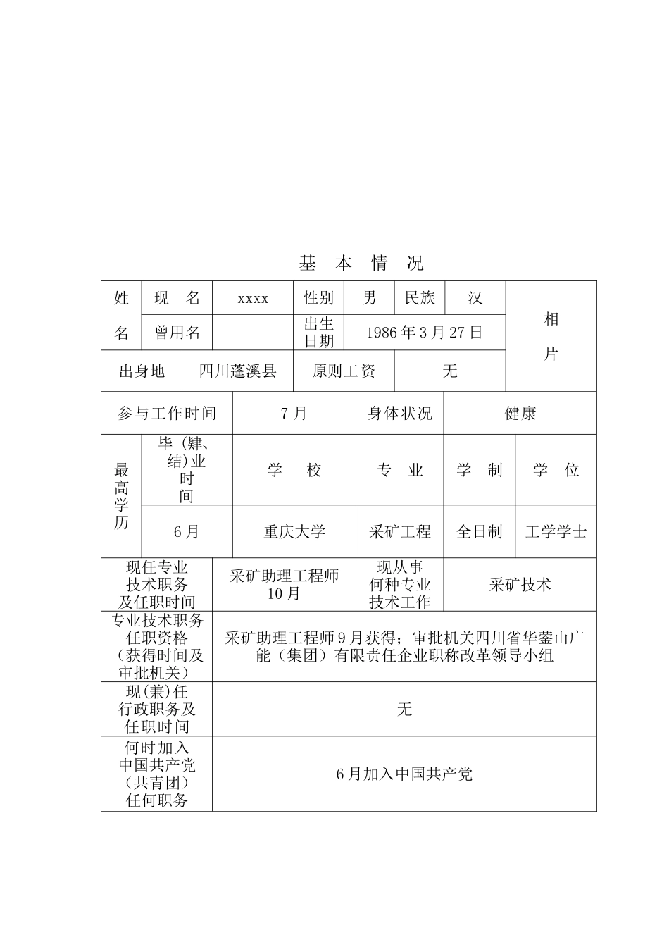 2024年专业技术职务任职资格评审表_第2页