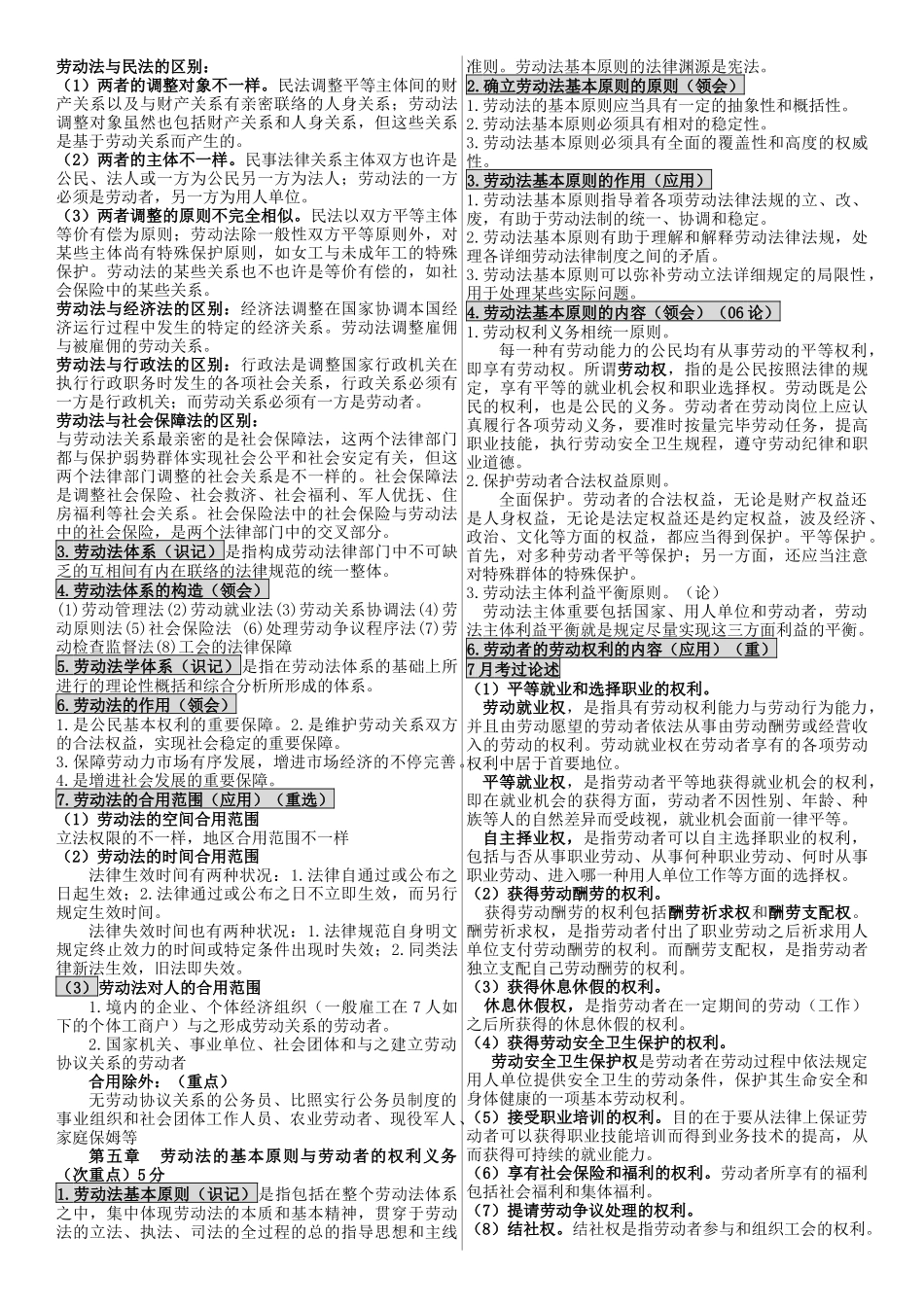 2024年自考劳动法笔记_第3页