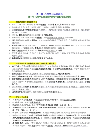 2024年自考外语教学心理学笔记