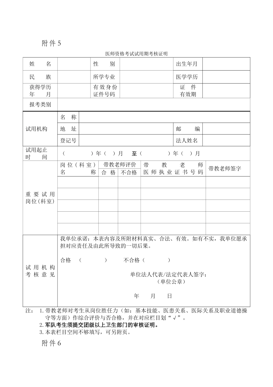 2024年最新医师资格考试试用期考核证明_第1页