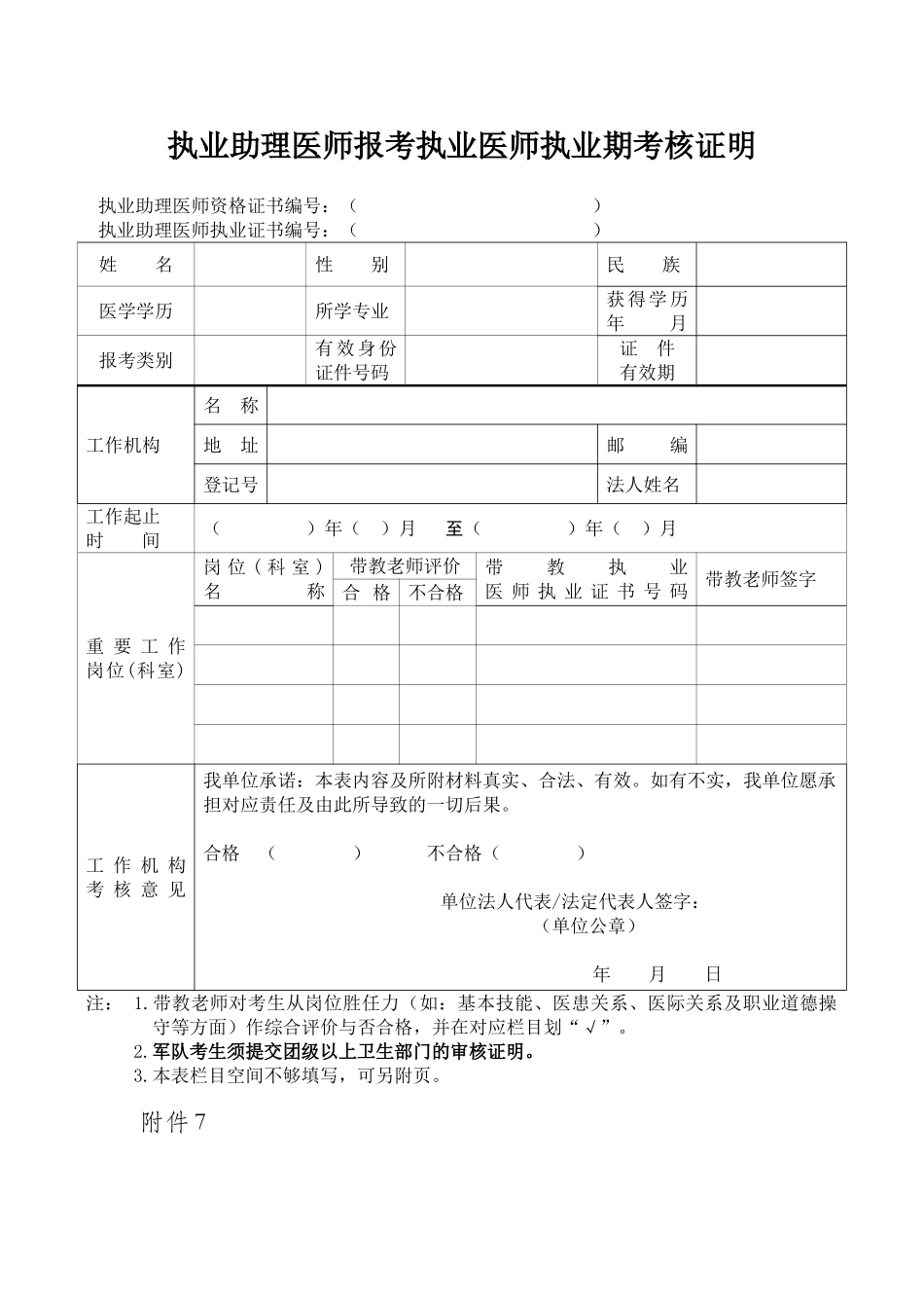 2024年最新医师资格考试试用期考核证明_第2页