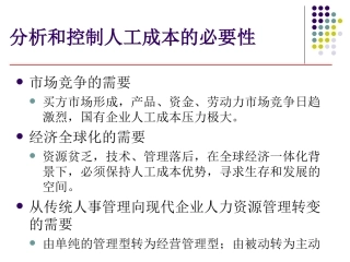 人工成本分析PPT培训课件