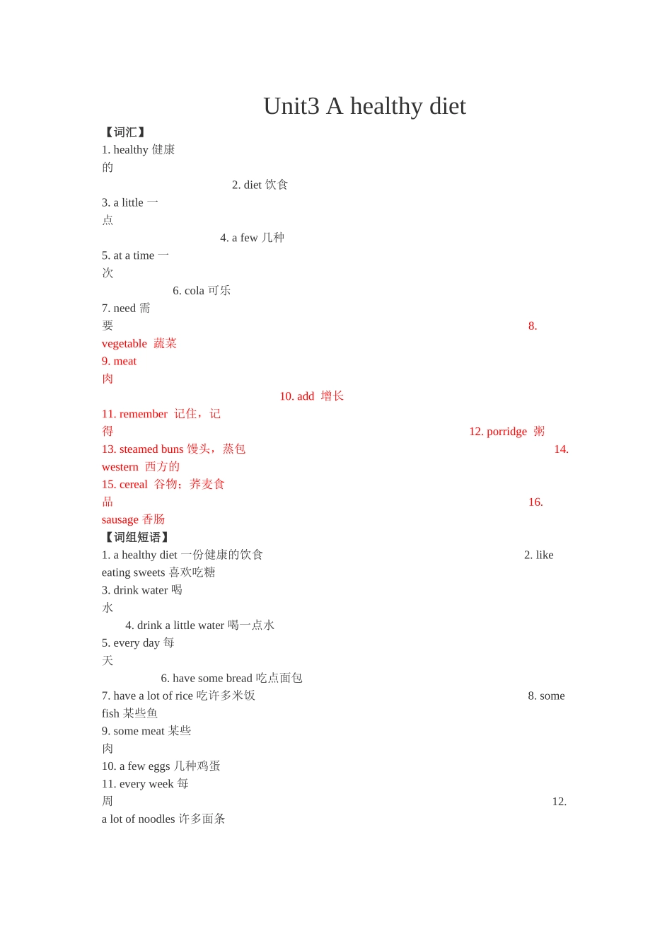 2024年6Bunit3知识点梳理_第1页