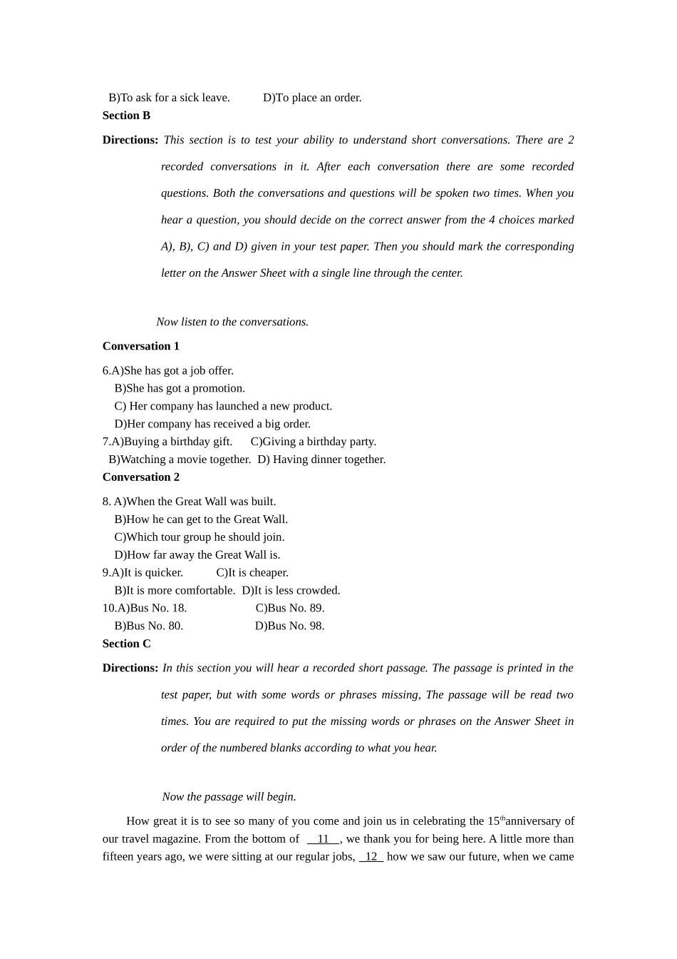 2024年6月高等学校英语应用能力考试A级试题_第2页