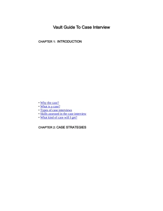 2024年CaseStudey面试案例分析