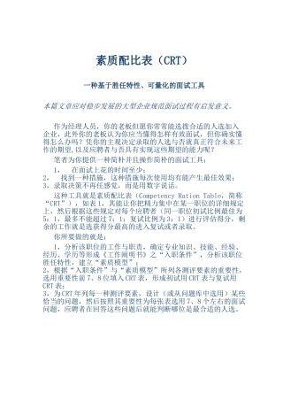 2024年ＣＲＴ面试工具