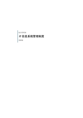 2024年IT信息系统管理制度更新版