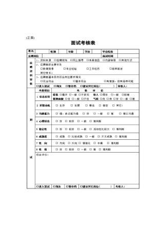 2024年SZ面试考核表