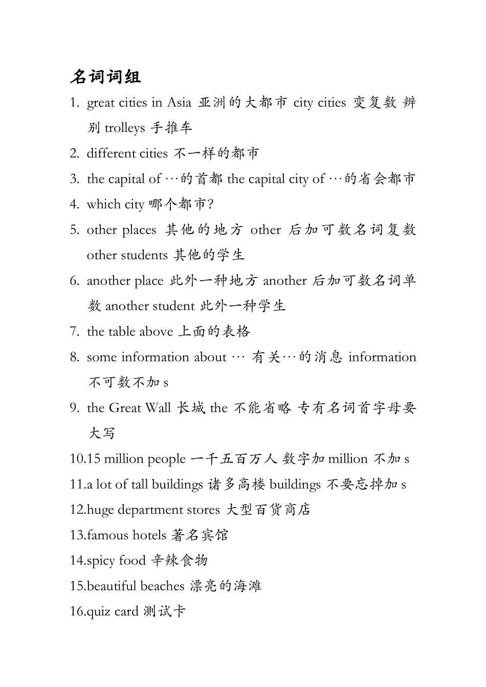 2024年Unit1GreatcitiesinAsia单元知识点梳理_第2页