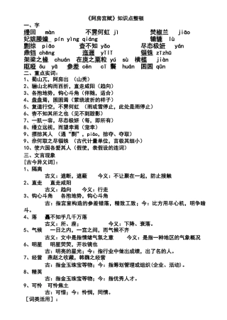 2024年阿房宫赋知识点总结