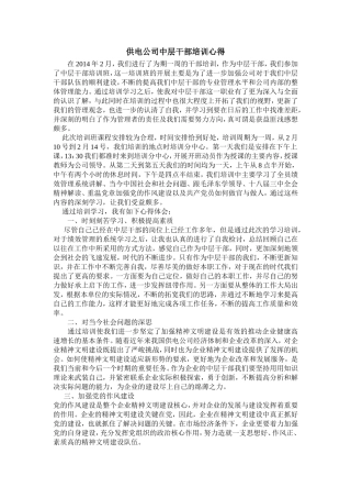 供电公司中层干部培训心得