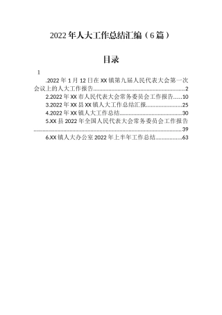 2022年人大工作总结汇编（6篇）