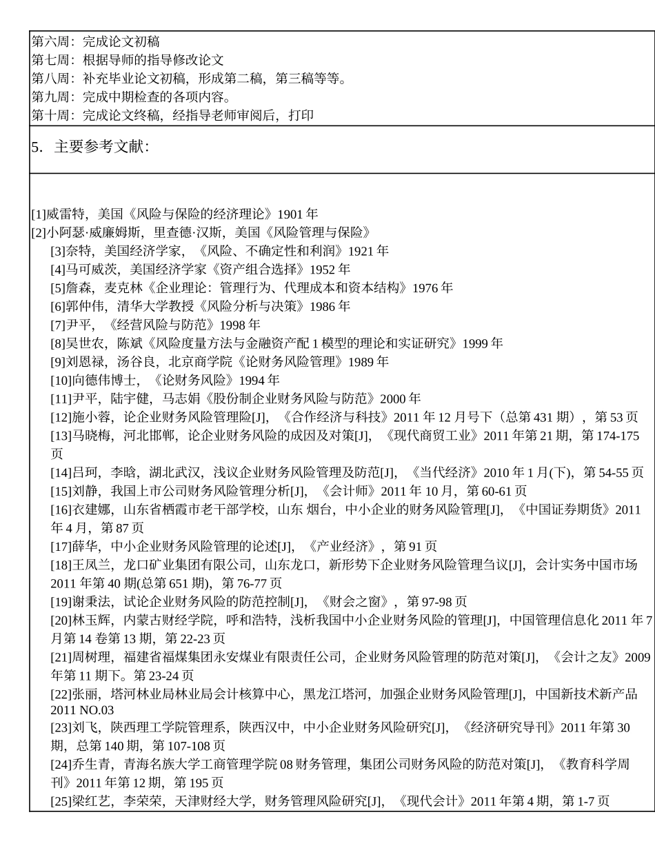 开题报告某某企业财务风险问题研究_第3页