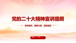 XXX系统党委二十大宣讲提纲
