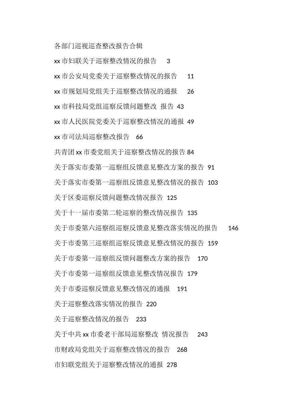 各单位巡视巡查整改报告合辑（53篇）_第1页