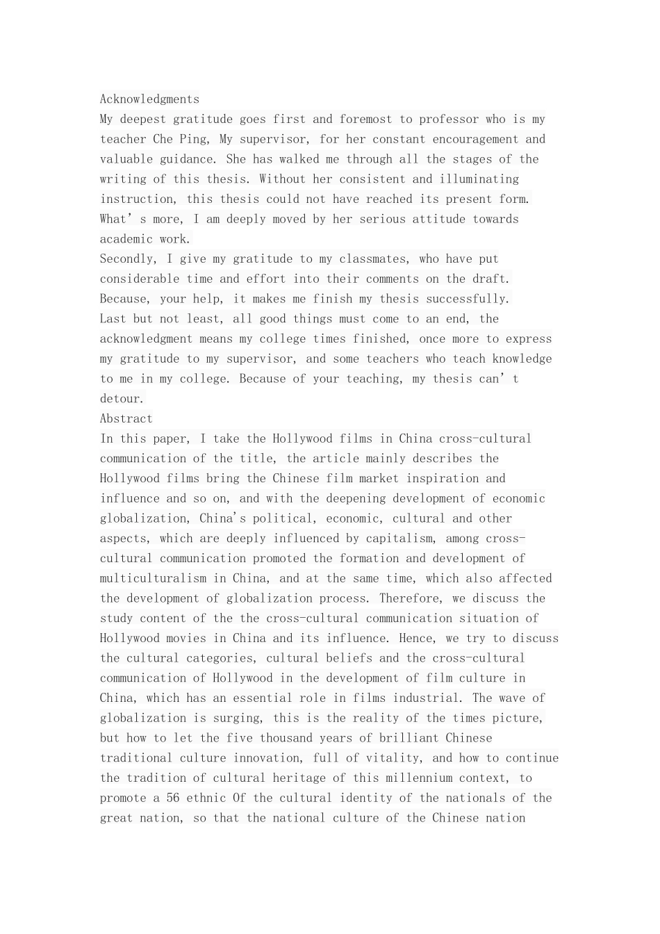 好莱坞电影在中国的跨文化传播及影响_第1页