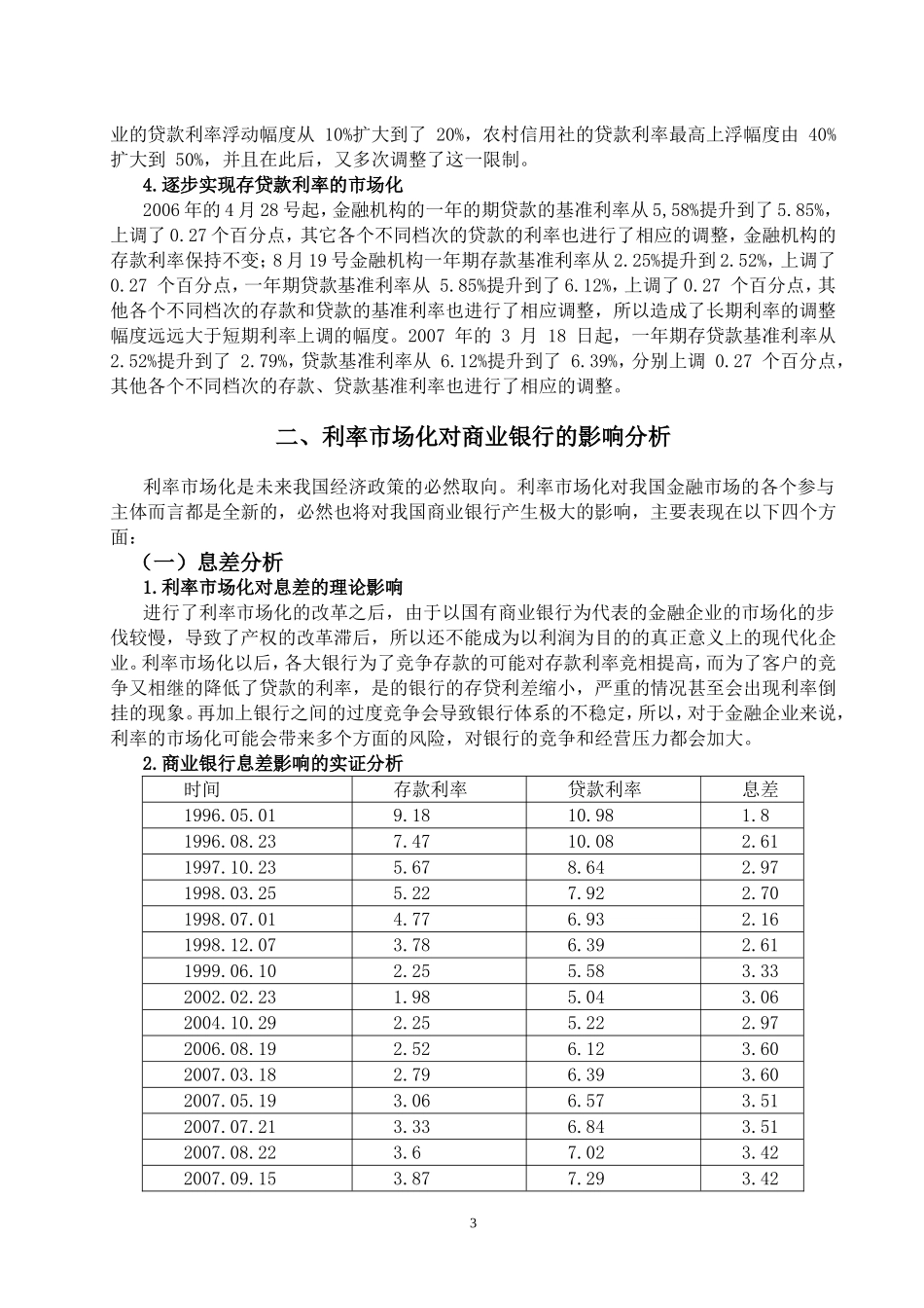 利率市场化对商业银行的影响_第3页