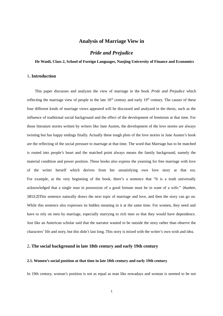《傲慢与偏见》中的婚姻观英语专业_第3页