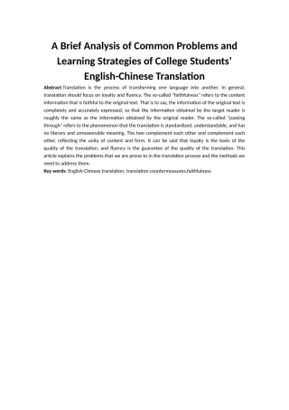 A Brief Analysis of Common Problems and Learning S