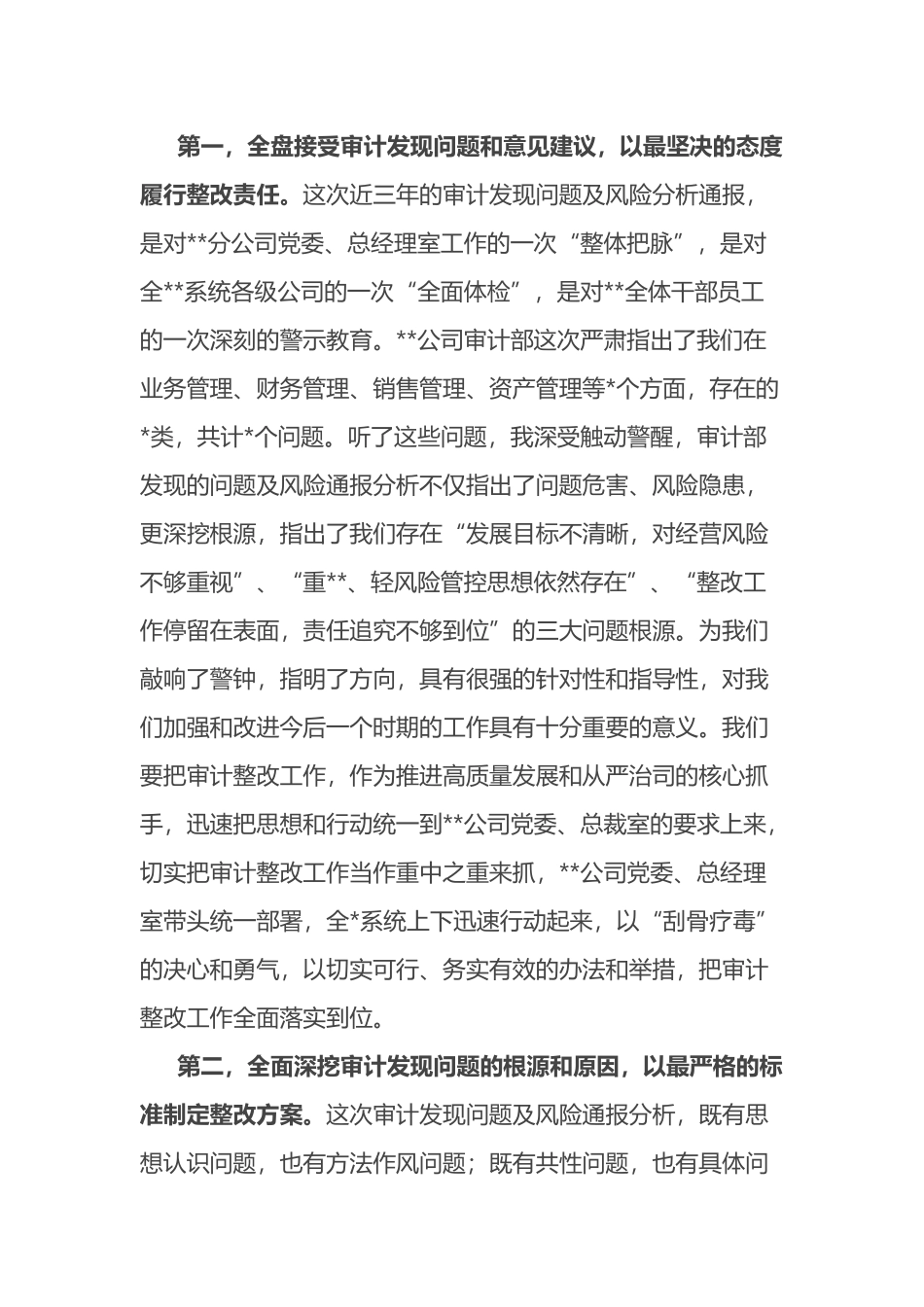 在审计谈话会议上的表态发言_第2页