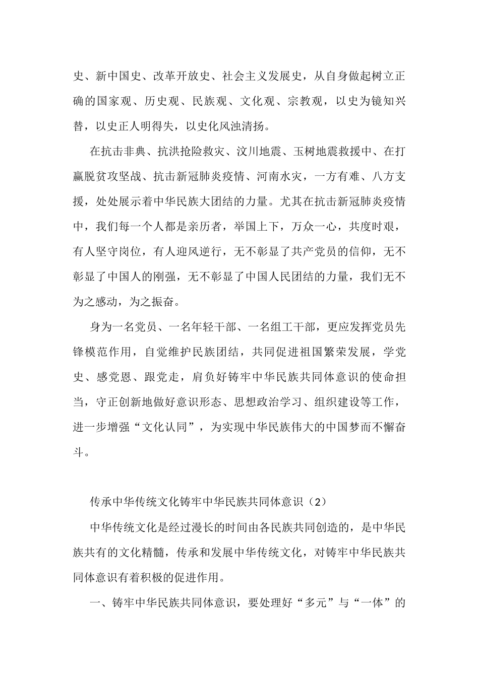 铸牢民族共同体意识学习心得体会范文8篇_第2页