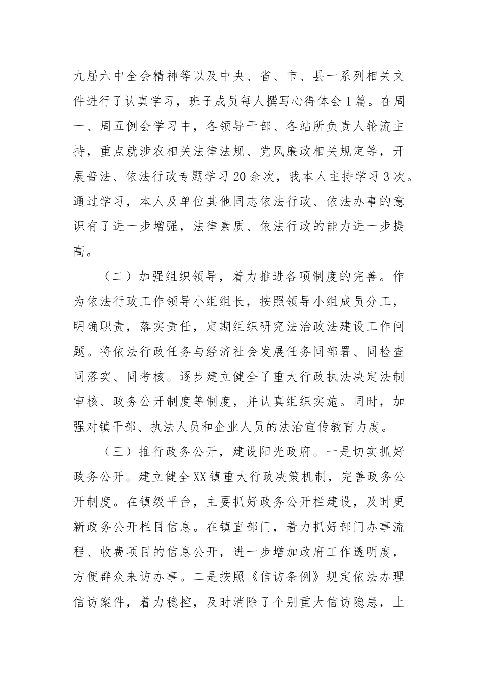 20XX年XX镇党委副书记、镇长述法报告_第2页