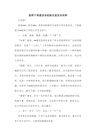 挂职干部座谈会经验交流发言材料_2