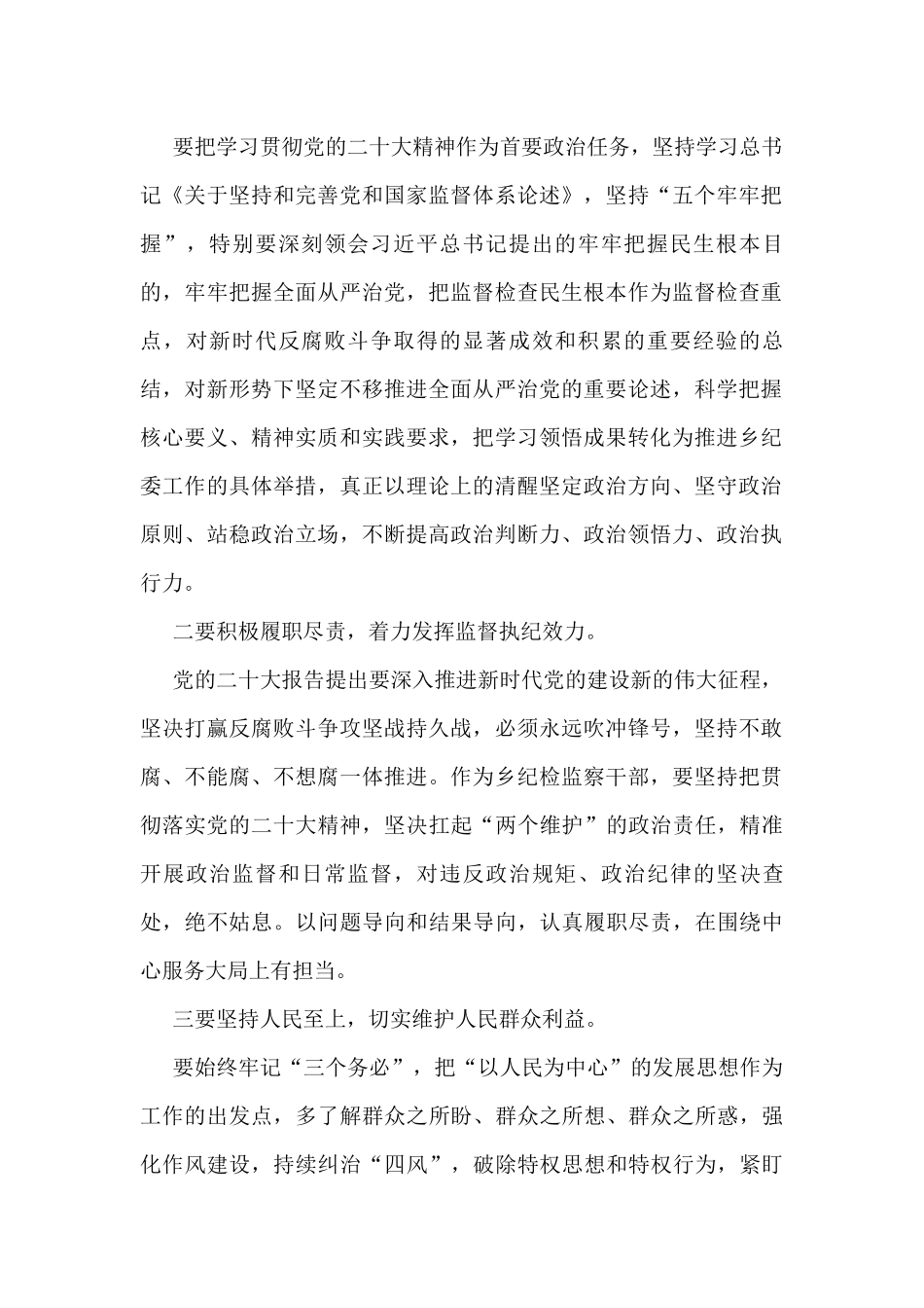 乡纪委书记学习党的二十大精神心得体会汇编（5篇）_第2页