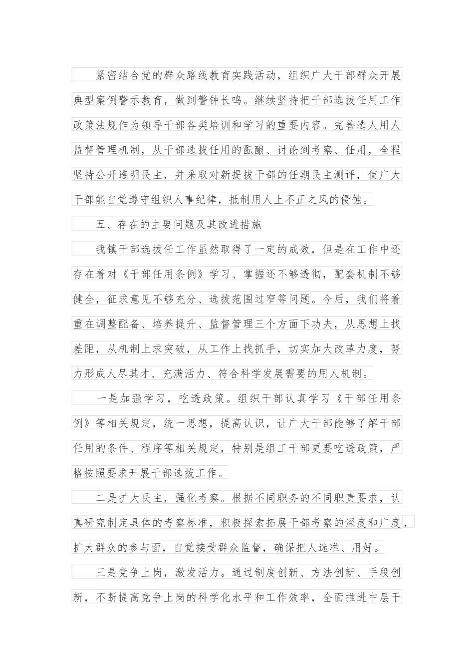 乡镇党委干部选拔任用”一报告两评议”报告_第3页