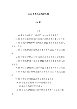(20篇)2022年度述法报告汇编