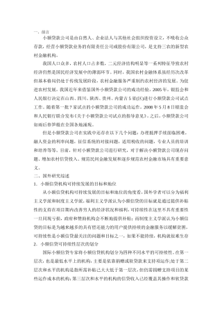 小额贷款公司的发展现状和对策研究——以安吉博裕小额贷款公司为例文献综述