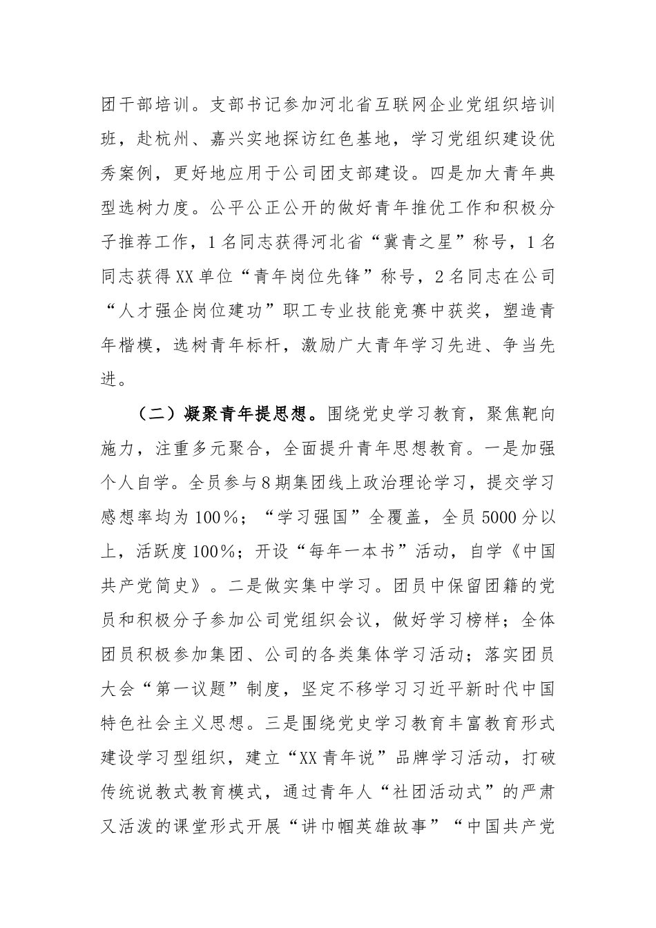 XX国企团支部工作总结和工作计划_第2页