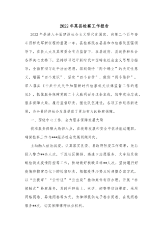 2022年某县检察工作报告
