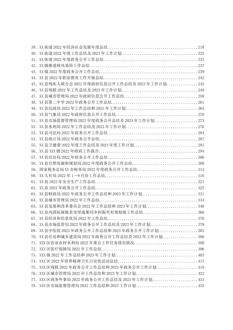 某市各地区各部门2022年各类工作总结汇编108篇_第2页