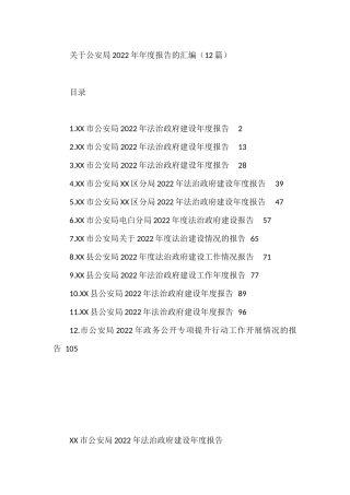 关于公安局2022年年度报告的汇编（12篇）