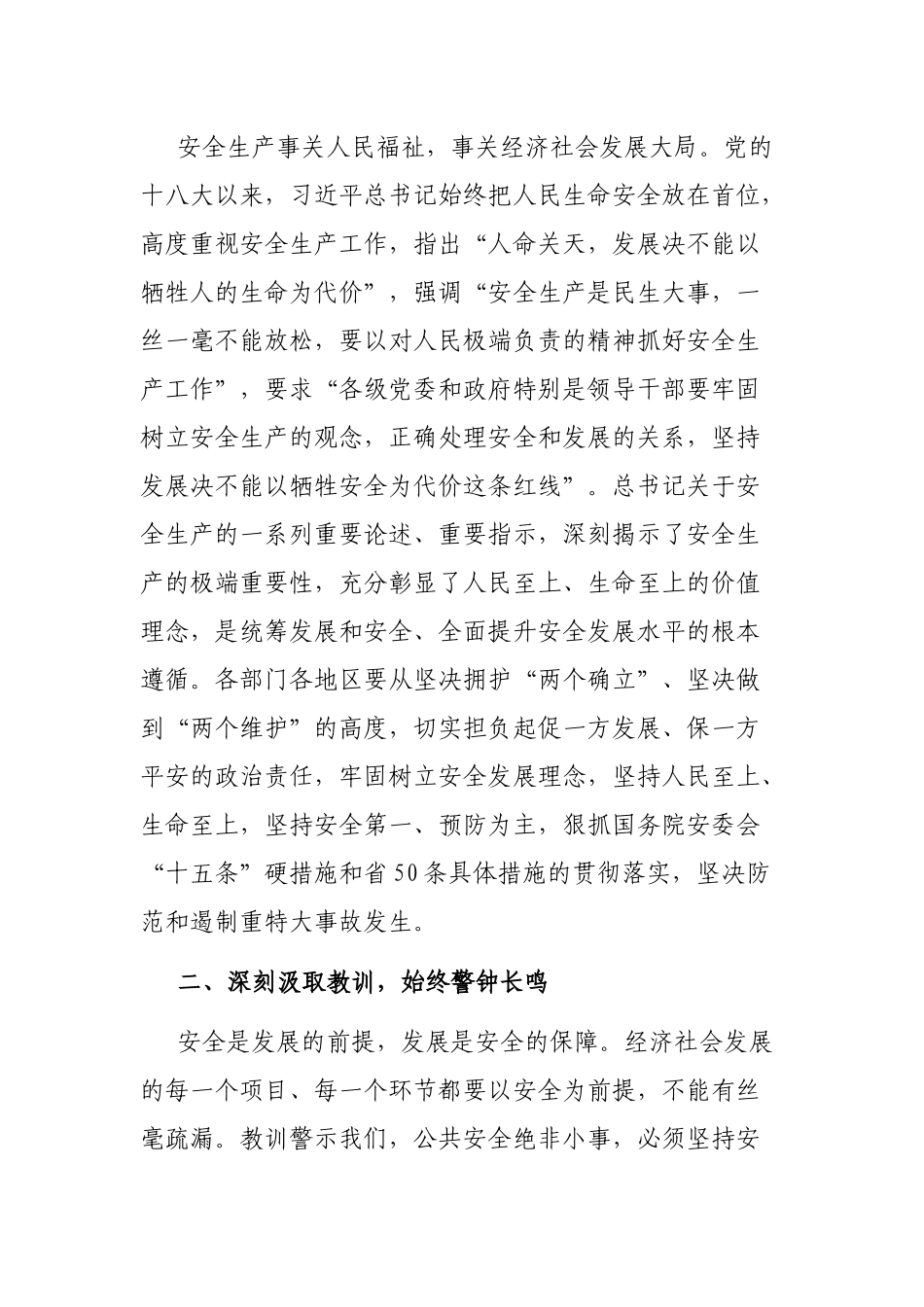 在全市安全生产工作会议上的总结讲话 _第2页