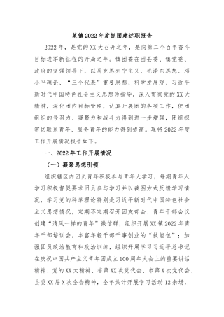 某镇2022年度抓团建述职报告