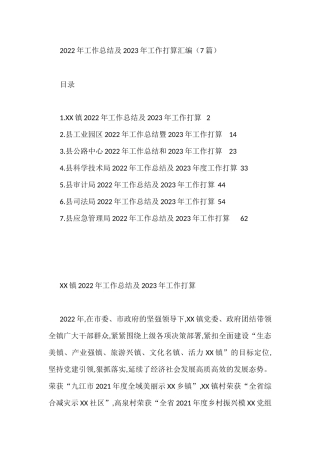 2022年工作总结及2023年工作打算汇编（7篇）