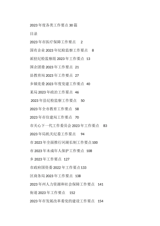 2023年度各类工作要点30篇