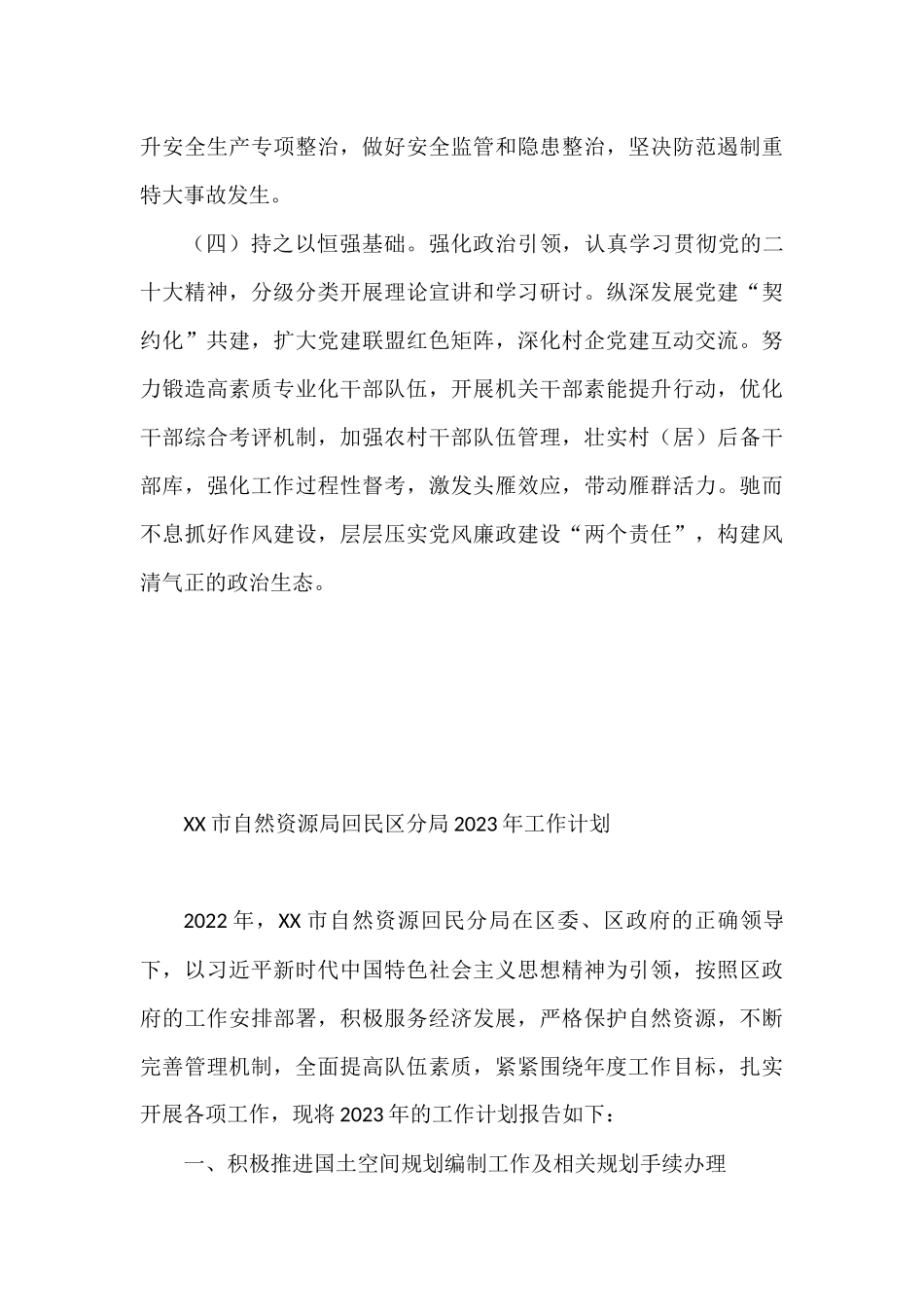 2023年度工作计划汇编（5篇）经开区林业局自然资源局回民区分局_第3页