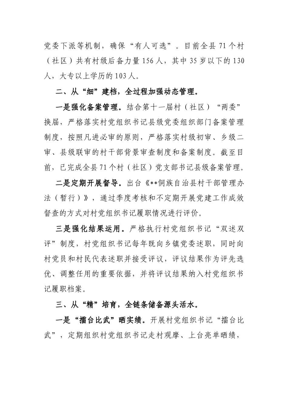 村级带头人队伍建设工作汇报_第2页
