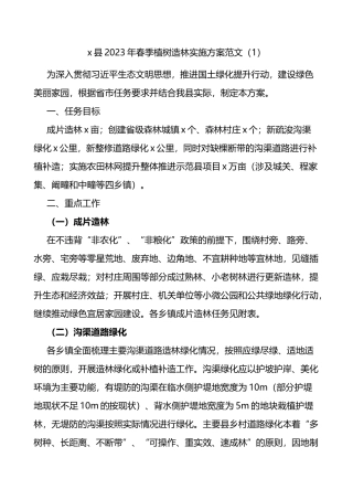 【2篇】2023年春季植树造林工作实施方案