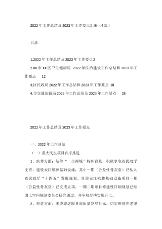 2022年工作总结及2023年工作要点汇编（4篇）