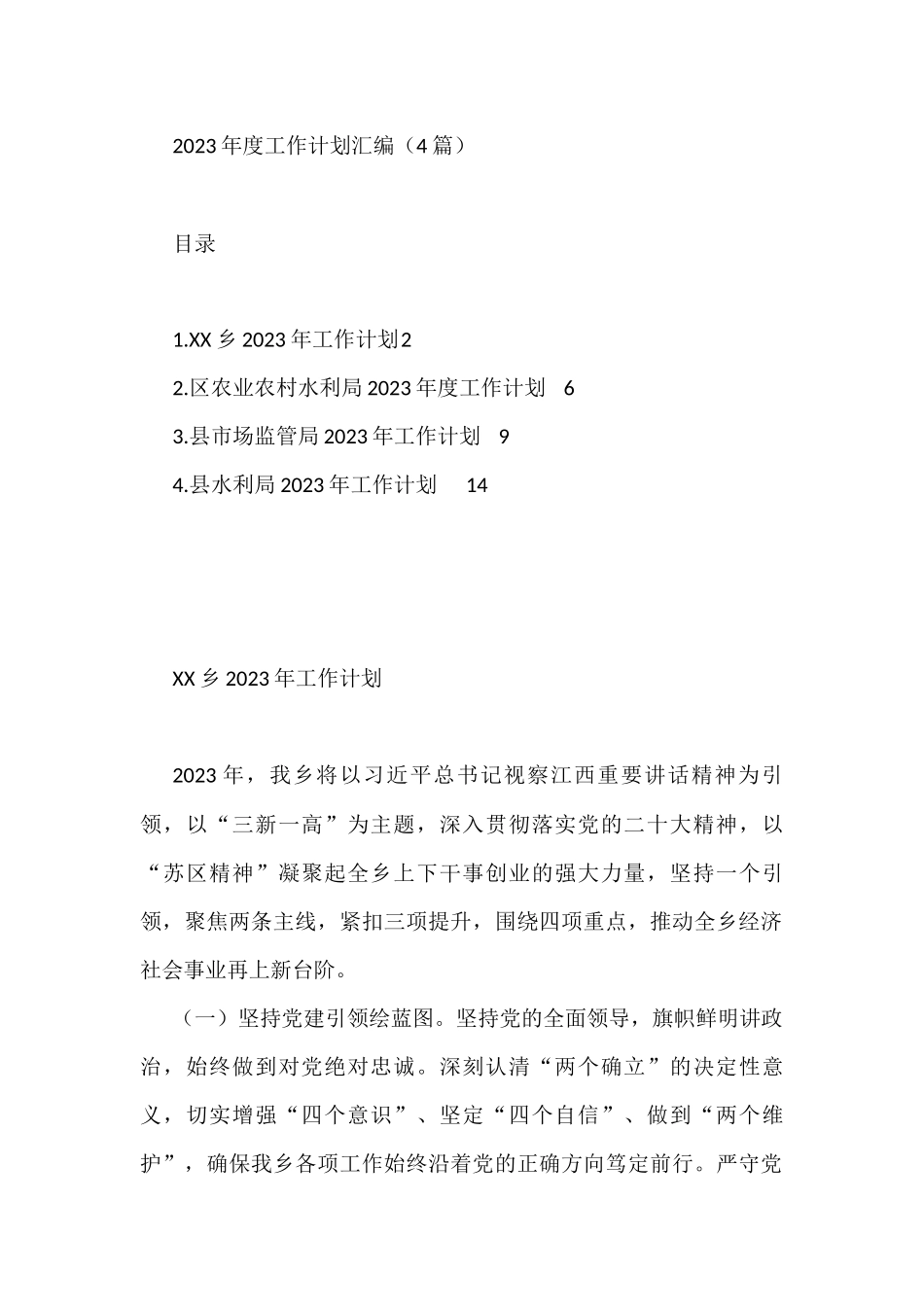 2023年度工作计划汇编（4篇）_第1页