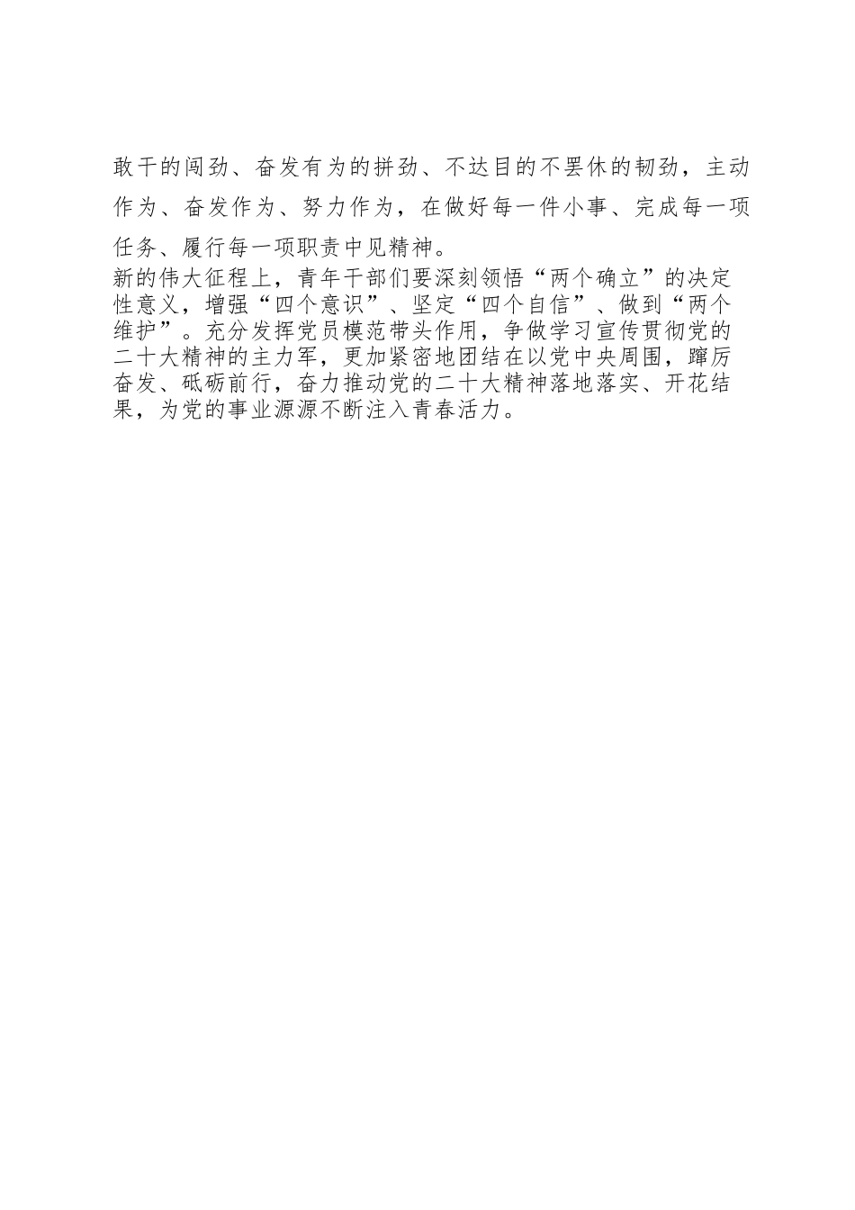 2023年青年干部交流发言：让青春在新征程上书写光荣与梦想_第3页