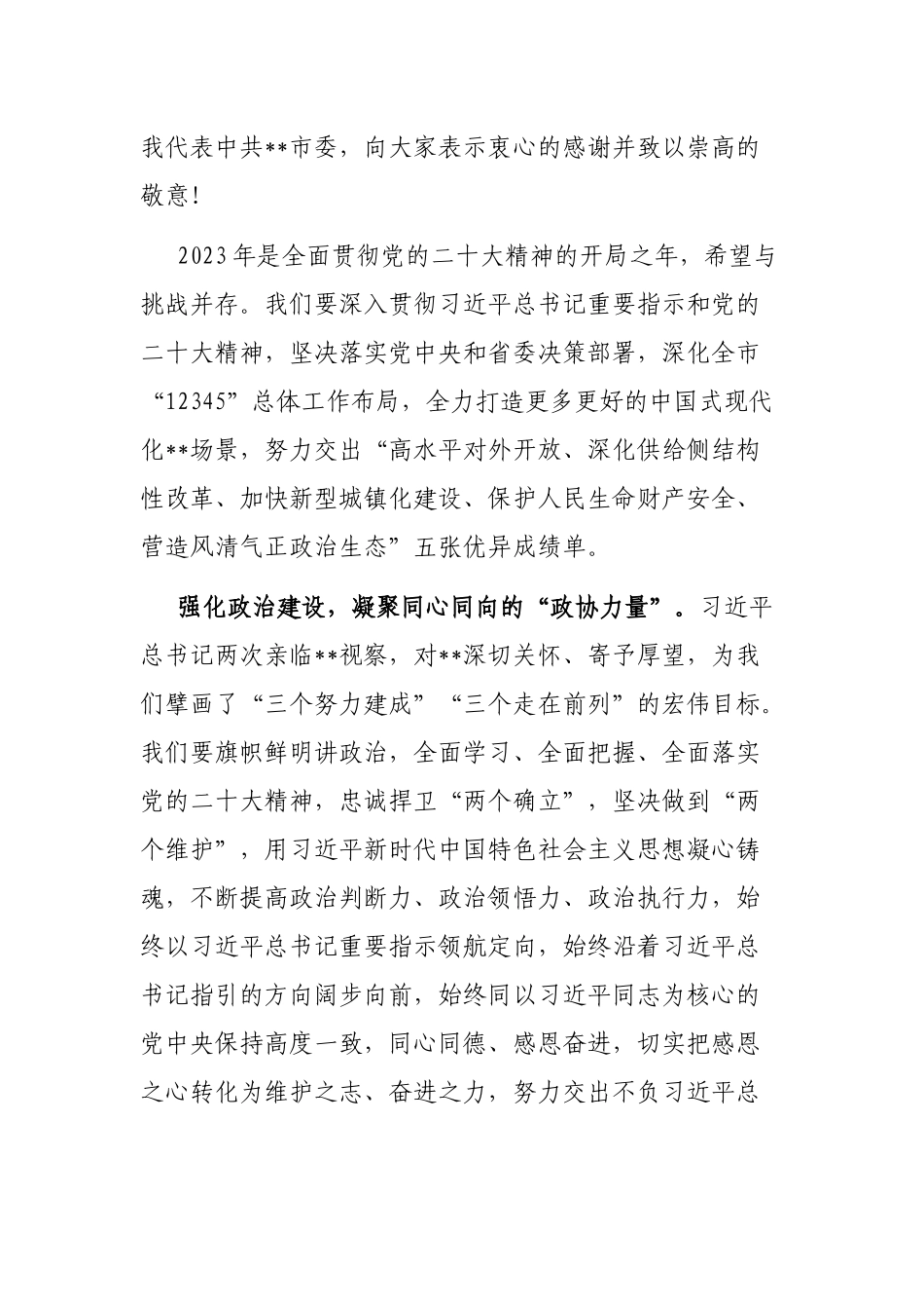 在市政协十三届三次会议开幕式上的讲话_第2页